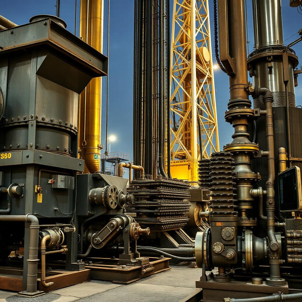 Oilfield engineers inspecting equipment